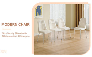 English Elm White Modern Dining Chair with Slim Metal Legs for Kitchen Living Room Restaurant Use W1151P154912