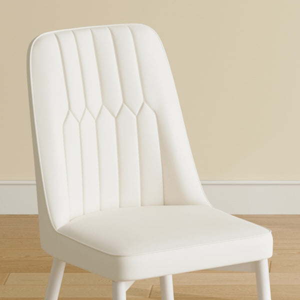 English Elm White Modern Dining Chairs with Sturdy Metal Legs for Kitchen and Restaurant Seating W1151P154912