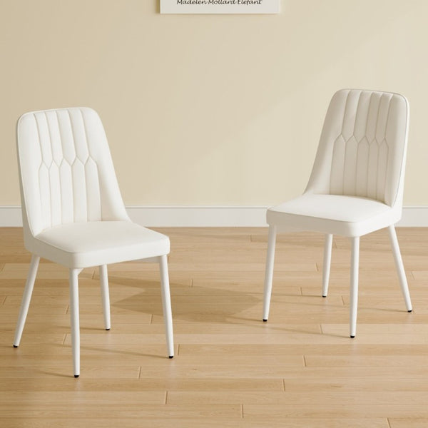 English Elm White Modern Dining Chair with Slim Metal Legs for Kitchen Living Room Restaurant Use W1151P154912