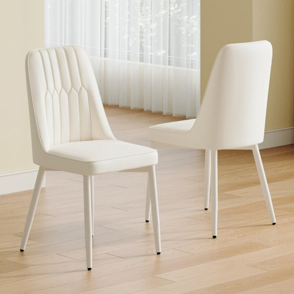 English Elm White Modern Dining Chair with Slim Metal Legs for Kitchen Living Room Restaurant Use W1151P154912