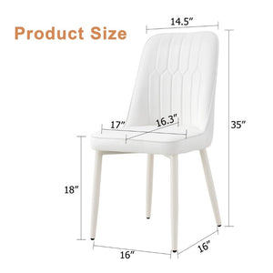 English Elm White Modern Dining Chair with Slim Metal Legs for Kitchen Living Room Restaurant Use W1151P154912