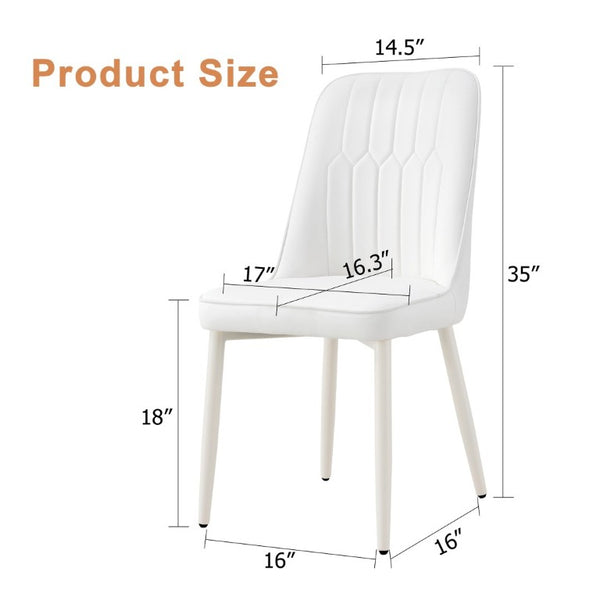English Elm White Modern Dining Chair with Slim Metal Legs for Kitchen Living Room Restaurant Use W1151P154912