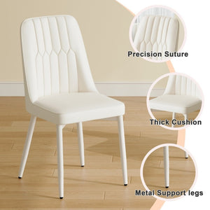 English Elm White Modern Dining Chair with Slim Metal Legs for Kitchen Living Room Restaurant Use W1151P154912