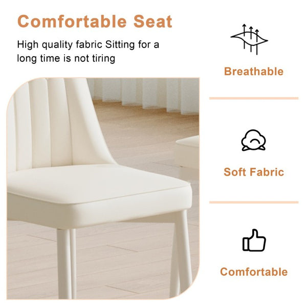 English Elm White Modern Dining Chair with Slim Metal Legs for Kitchen Living Room Restaurant Use W1151P154912