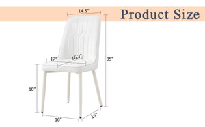 English Elm White Modern Dining Chair with Slim Metal Legs for Kitchen Living Room Restaurant Use W1151P154912