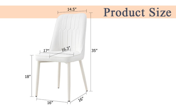 English Elm White Modern Dining Chair with Slim Metal Legs for Kitchen Living Room Restaurant Use W1151P154912