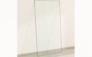 English Elm Only Tempered Glass Rectangular Table Top Clear Polished Panel for Dining and Kitchen W1151P209959