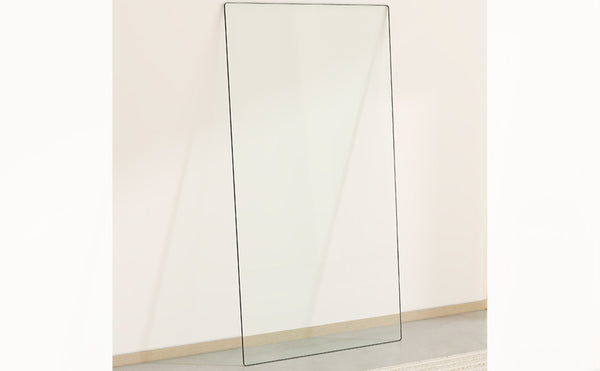 English Elm Only Tempered Glass Rectangular Table Top Clear Polished Panel for Dining and Kitchen W1151P209959