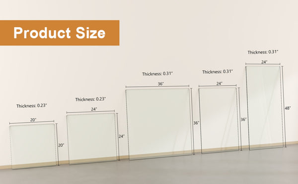 English Elm Only Tempered Glass Rectangular Table Top Clear Polished Panel for Dining and Kitchen W1151P209959