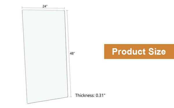 English Elm Only Tempered Glass Rectangular Table Top Clear Polished Panel for Dining and Kitchen W1151P209959