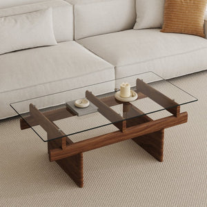 English Elm Only Tempered Glass Rectangular Table Top Clear Polished Panel for Dining and Kitchen W1151P209959
