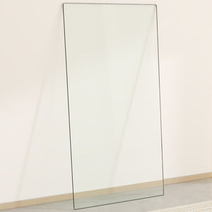 English Elm Only Tempered Glass Rectangular Table Top Clear Polished Panel for Dining and Kitchen W1151P209959