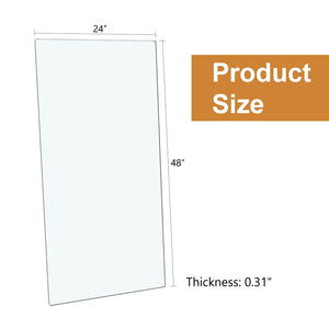 English Elm Only Tempered Glass Rectangular Table Top Clear Polished Panel for Dining and Kitchen W1151P209959