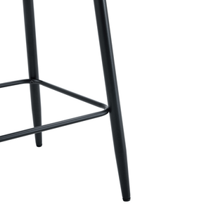 English Elm Modern Pu Leather Channel Back Barstools Set of Two for Kitchen Island or Home Bar Black W1151P212004