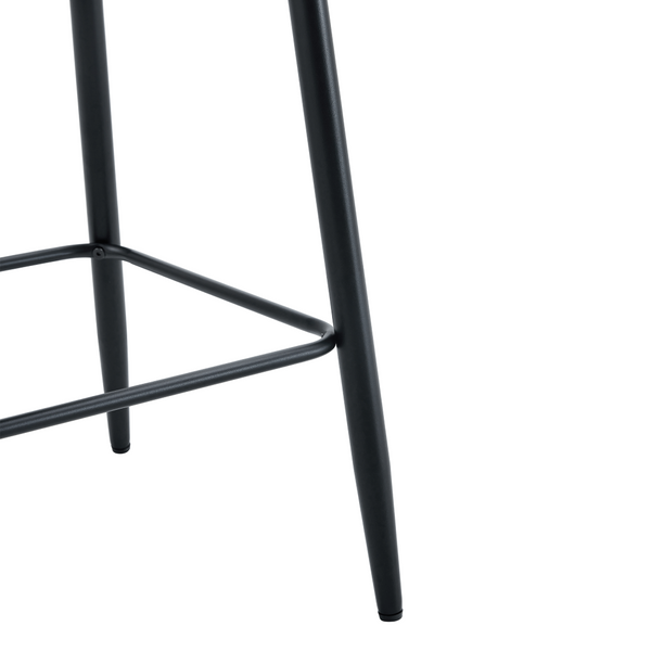 English Elm Modern Pu Leather Channel Back Barstools Set of Two for Kitchen Island or Home Bar Black W1151P212004
