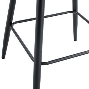 English Elm Modern Pu Leather Channel Back Barstools Set of Two for Kitchen Island or Home Bar Black W1151P212004