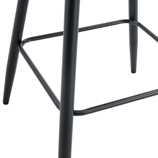 English Elm Modern Pu Leather Channel Back Barstools Set of Two for Kitchen Island or Home Bar Black W1151P212004