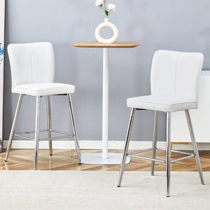 English Elm Modern Pu Leather Channel Back Barstools Set of Two for Kitchen Island or Home Bar W1151P212010