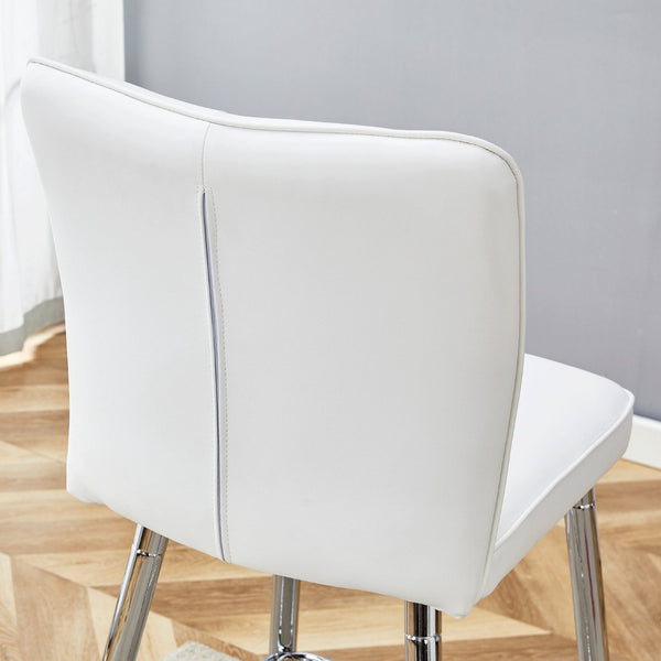 English Elm Modern Pu Leather Channel Back Barstools Set of Two for Kitchen Island or Home Bar W1151P212010