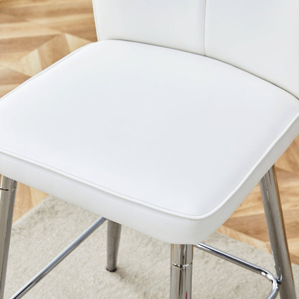 English Elm Modern Pu Leather Channel Back Barstools Set of Two for Kitchen Island or Home Bar W1151P212010
