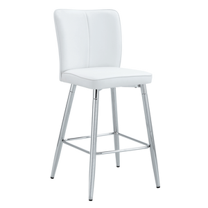 English Elm Modern Pu Leather Channel Back Barstools Set of Two for Kitchen Island or Home Bar W1151P212010