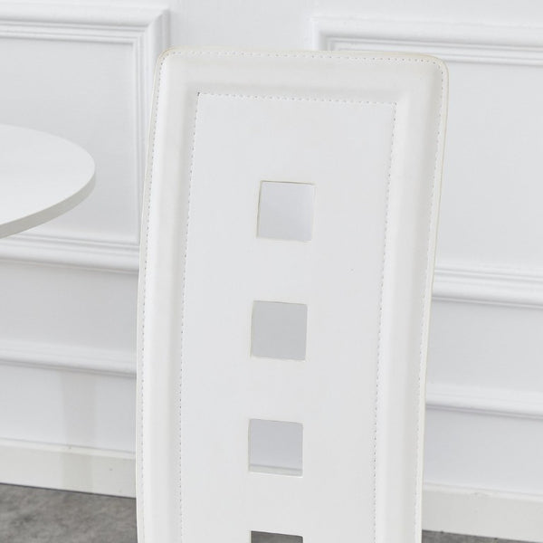 English Elm Modern Minimalist White Saddleback Dining Chairs with Golden Legs Set of 4 W1151P233616