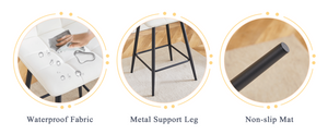 English Elm Modern Pu Leather Quilted Barstool Set of Two with Matte Black Legs for Home Bar W1151P242030