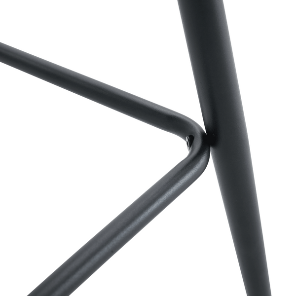 English Elm Modern Pu Leather Quilted Barstool Set of Two with Matte Black Legs for Home Bar W1151P242030