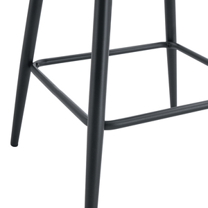 English Elm Modern Pu Leather Quilted Barstool Set of Two with Matte Black Legs for Home Bar W1151P242030