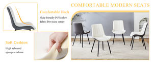English Elm Extended Comfort Pu Leather Dining Chair Set of Four with Modern Minimalist Design W1151P245711
