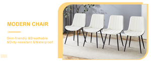 English Elm Extended Comfort Pu Leather Dining Chair Set of Four with Modern Minimalist Design W1151P245711