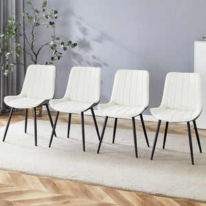 English Elm Extended Comfort Pu Leather Dining Chair Set of Four with Modern Minimalist Design W1151P245711