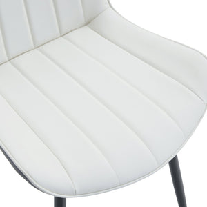 English Elm Extended Comfort Pu Leather Dining Chair Set of Four with Modern Minimalist Design W1151P245711