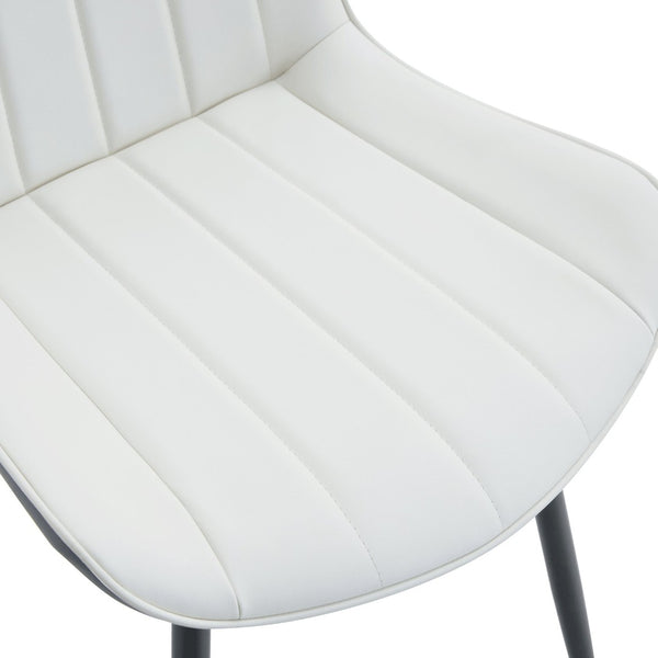 English Elm Extended Comfort Pu Leather Dining Chair Set of Four with Modern Minimalist Design W1151P245711