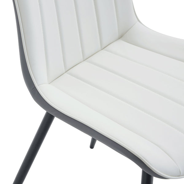 English Elm Extended Comfort Pu Leather Dining Chair Set of Four with Modern Minimalist Design W1151P245711