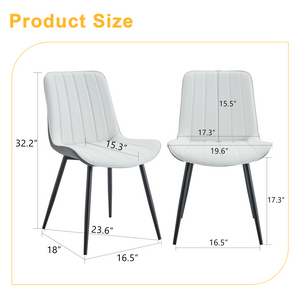 English Elm Extended Comfort Pu Leather Dining Chair Set of Four with Modern Minimalist Design W1151P245711