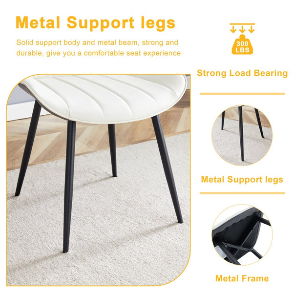 English Elm Extended Comfort Pu Leather Dining Chair Set of Four with Modern Minimalist Design W1151P245711