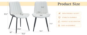 English Elm Extended Comfort Pu Leather Dining Chair Set of Four with Modern Minimalist Design W1151P245711