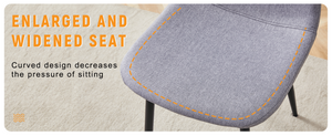 English Elm Luxury Linen Upholstered Dining Chair Set of 4 with Gold Metal Legs Modern Elegance Light Gray+Black W1151P262614