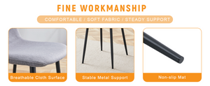 English Elm Luxury Linen Upholstered Dining Chair Set of 4 with Gold Metal Legs Modern Elegance Light Gray+Black W1151P262614