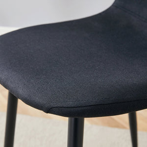 English Elm Luxury Linen Upholstered Dining Chair Set of 4 with Gold Metal Legs Modern Elegance W1151P262623