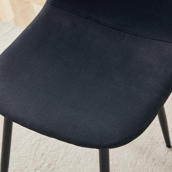 English Elm Luxury Linen Upholstered Dining Chair Set of 4 with Gold Metal Legs Modern Elegance W1151P262623