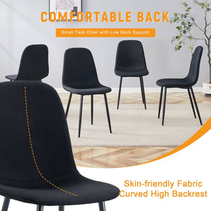 English Elm Luxury Linen Upholstered Dining Chair Set of 4 with Gold Metal Legs Modern Elegance W1151P262623