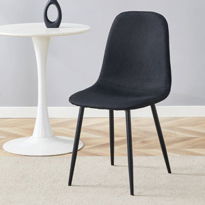 English Elm Luxury Linen Upholstered Dining Chair Set of 4 with Gold Metal Legs Modern Elegance W1151P262623