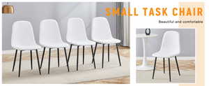 English Elm Luxury Linen Cotton Dining Chair Set of 4 with Sleek Powder Coated Black Metal Legs W1151P262624