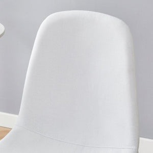 English Elm Luxury Linen Cotton Dining Chair Set of 4 with Sleek Powder Coated Black Metal Legs W1151P262624