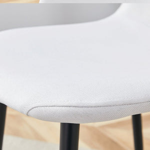 English Elm Luxury Linen Cotton Dining Chair Set of 4 with Sleek Powder Coated Black Metal Legs W1151P262624