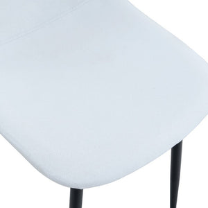 English Elm Luxury Linen Cotton Dining Chair Set of 4 with Sleek Powder Coated Black Metal Legs W1151P262624
