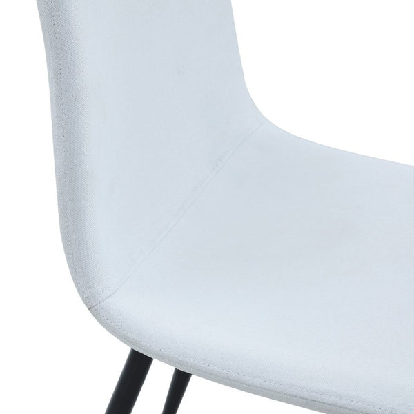 English Elm Luxury Linen Cotton Dining Chair Set of 4 with Sleek Powder Coated Black Metal Legs W1151P262624