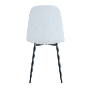 English Elm Luxury Linen Cotton Dining Chair Set of 4 with Sleek Powder Coated Black Metal Legs W1151P262624